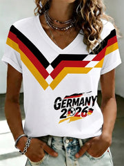 Damen-T-Shirt mit Fußballfan-Print von Deutschland