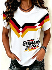Damen-T-Shirt mit Fußballfan-Print von Deutschland