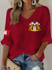 Damen-Hafengeburtstag-Print-Waffel-T-Shirt