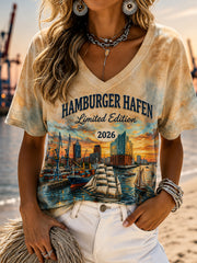 Damen-T-Shirt Hamburger Hafen 2026 Geburtstagsedition