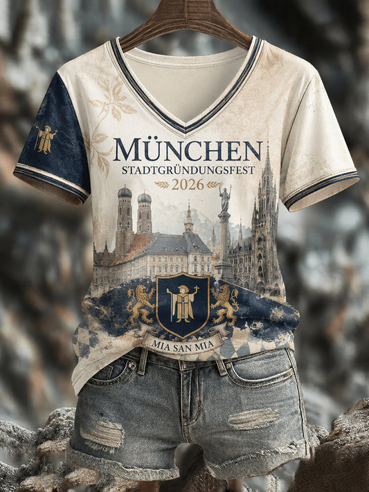 Damen-T-Shirt mit Stadtgründungsfest-Print