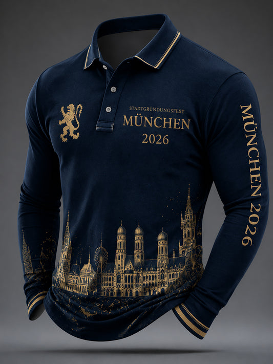 Herren-Shirt mit München-Stadtgründungsfest-2026-Print und langen Ärmeln