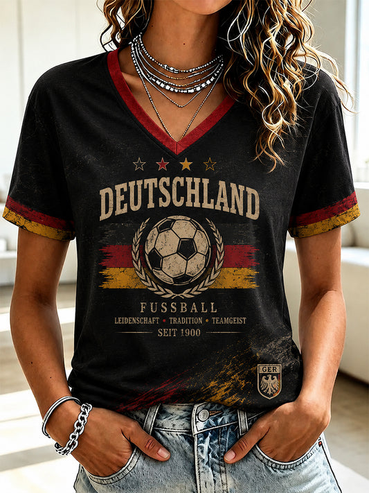 Damen-Fußball-Druck-T-Shirt Deutschland 2026