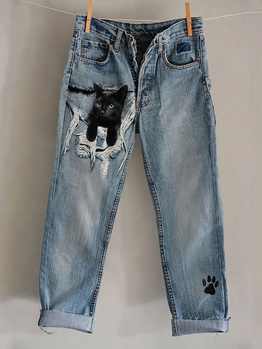 Katzen-Kunstdruck-Freizeit hosen für Frauen