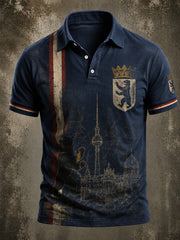Herren-Retro-Hemd aus Berlin mit Kurzarm und Print
