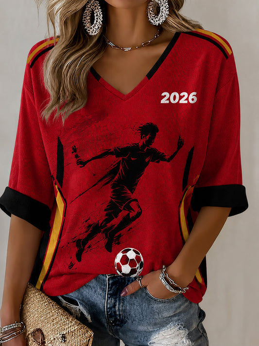 Frauen Deutschland Fußball Fan Grafik Waffel T-Shirt