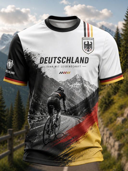 Männer Deutschland Fahrrad trikot Kurzarm lässig T-Shirt
