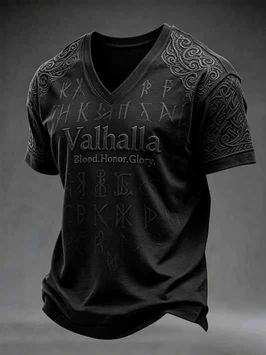 Herren-Valhalla-V-Ausschnitt-T-Shirt