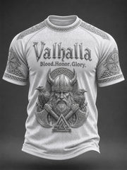 Herren-T-Shirt Valhalla mit Aufdruck, lässig, Kurzarm