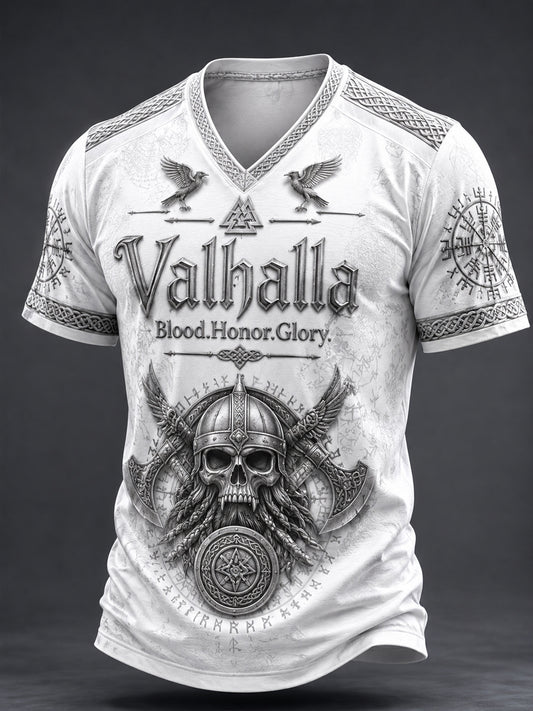 Herren-Valhalla-V-Ausschnitt-T-Shirt