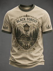 Herren-T-Shirt aus Deutschland im Schwarzwald-Stil mit Vintage-Print