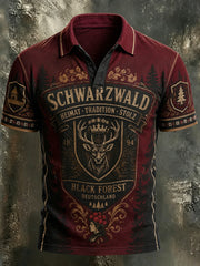Herrenhemd im Schwarzwald-Stil mit Vintage-Print