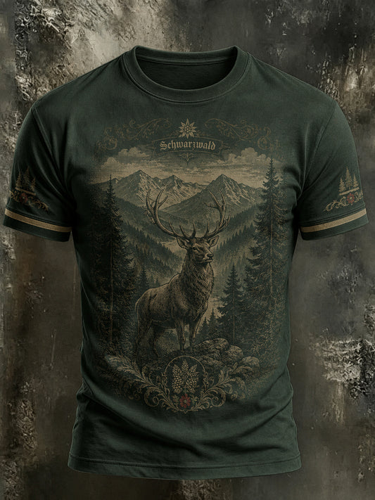 Herren-T-Shirt im Schwarzwald-Stil mit Vintage-Print