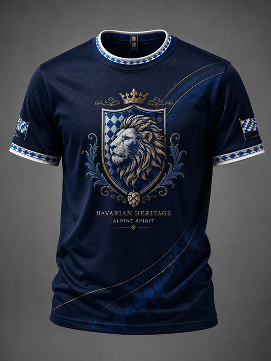 Herren-T-Shirt mit deutschem bayerischem Löwen-Print