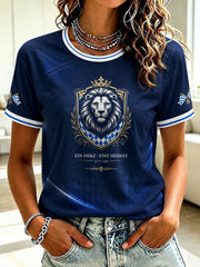 Damen-T-Shirt mit bayerischem Löwen-Print