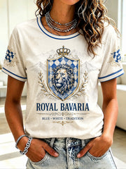Damen-T-Shirt mit bayerischem Löwen-Print