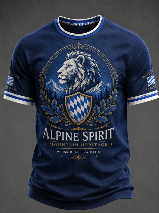 Herren-T-Shirt mit deutschem bayerischem Löwen-Print