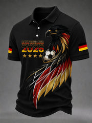 Herren-Fußballfan-T-Shirt mit deutschem Motiv, lässig geschnitten
