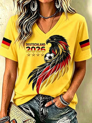 Damen-T-Shirt mit Deutschland-Fußballfan-Print