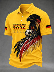 Herren-Fußballfan-T-Shirt mit deutschem Motiv, lässig geschnitten