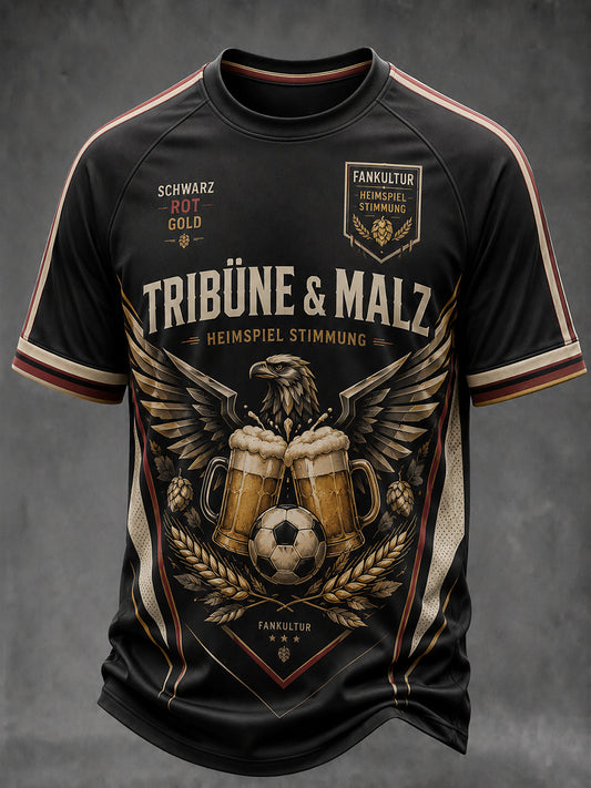 Herren-T-Shirt mit Grafik: Deutscher Fußball und Bier-Grüße