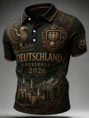 Herren-Vintage-Deutschland-Fußballfan-Shirt mit Aufdruck
