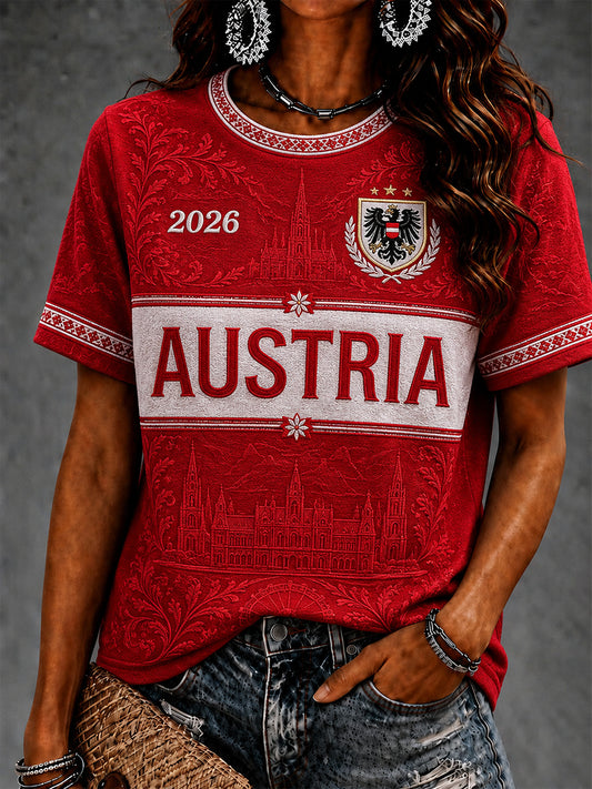 Damen-Geschenk für Fußballfans – bedrucktes, lässiges T-Shirt mit kurzen Ärmeln und Rundhalsausschnitt