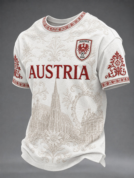 Herrengeschenk für Fußballfans – bedrucktes, lässiges Kurzarm-T-Shirt mit Rundhalsausschnitt
