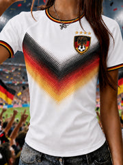 Damen-T-Shirt mit deutschem Fußballfan-Print