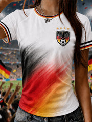 Damen-T-Shirt mit deutschem Fußballfan-Print
