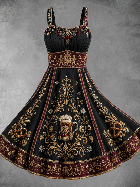 Damen-Oktoberfest-Kleid mit Blumenmotiv