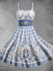 Damen-Oktoberfest-Kleid mit Blumenmotiv