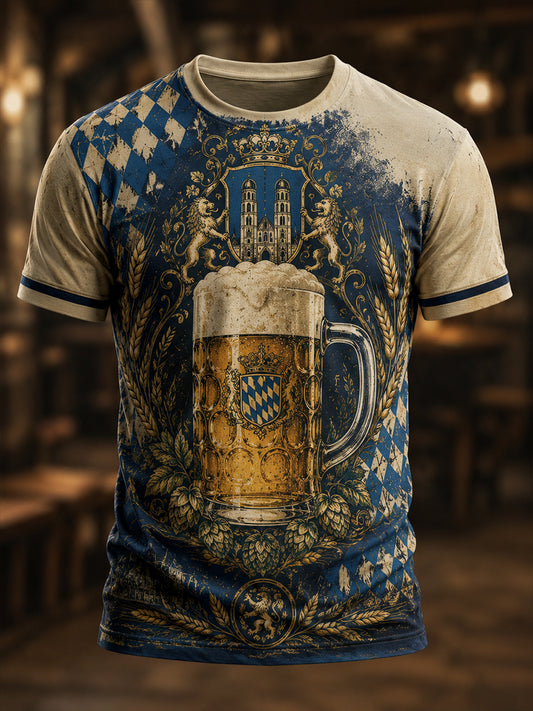 Herren-Vintage-Oktoberfest-Grafik-T-Shirt