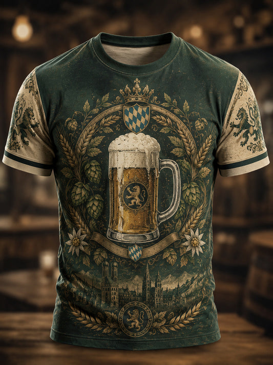 Herren-Vintage-Oktoberfest-Grafik-T-Shirt