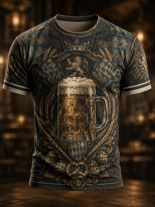 Herren-Vintage-Oktoberfest-Grafik-T-Shirt