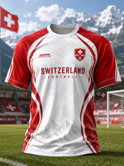Schweizer Fußball-Liebhaber Kunstdruck-T-Shirt für Männer