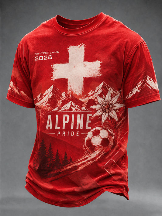 Männer Schweiz Team Fan Print T-Shirt