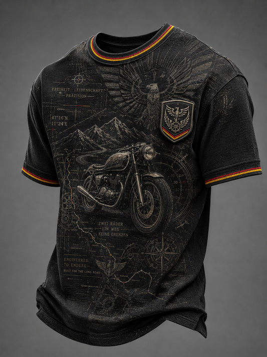 Herren-Motorrad-Druck-T-Shirt