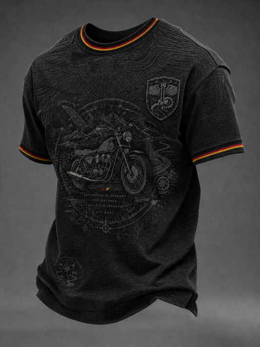 Herren-Motorrad-Druck-T-Shirt
