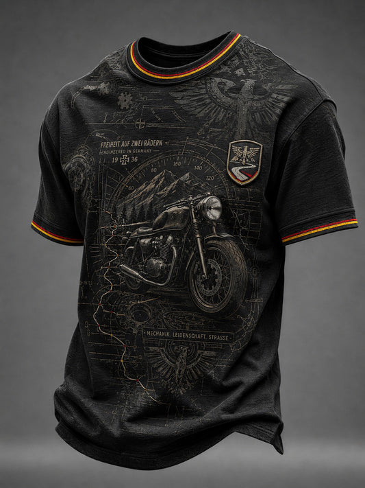 Herren-Motorrad-Druck-T-Shirt