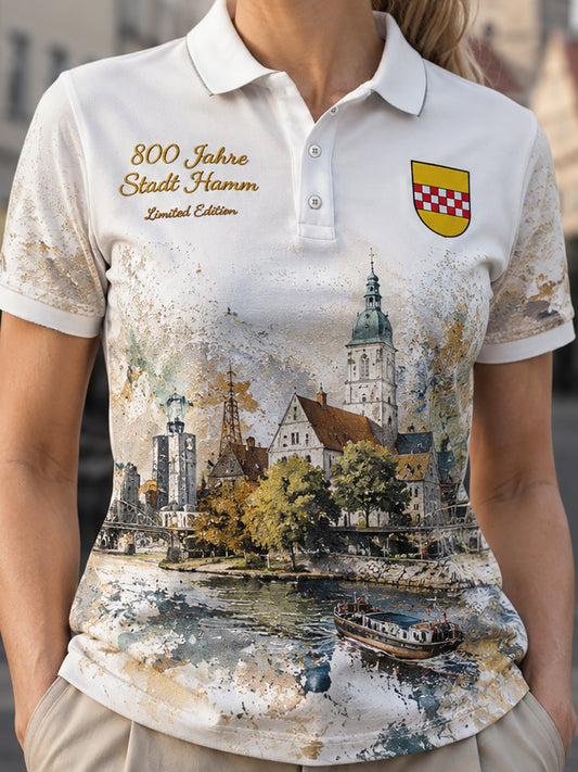 Damen-T-Shirt mit Aufdruck „800 Jahre Stadt Hamm seit 1226“