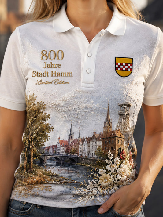 Damen-T-Shirt mit Aufdruck „800 Jahre Stadt Hamm seit 1226“