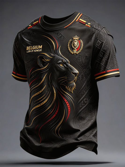 Herren Belgiens Fußball-Liebhaber Pride Art bedrucktes T-Shirt