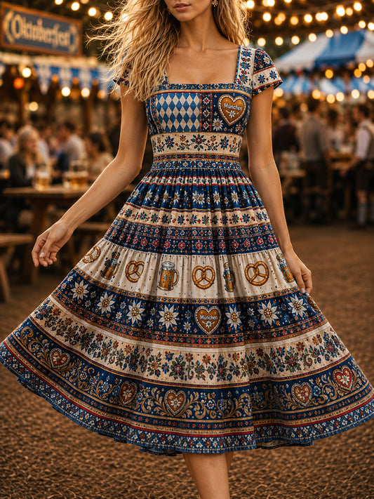 Oktoberfest-Print-Kleid für Damen