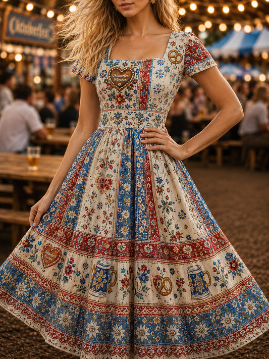 Oktoberfest-Print-Kleid für Damen