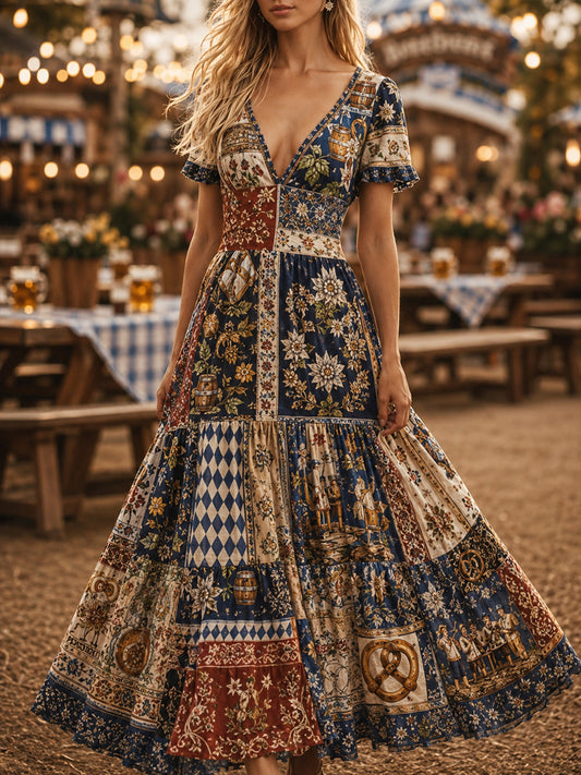 Oktoberfest-Print-Kleid für Damen