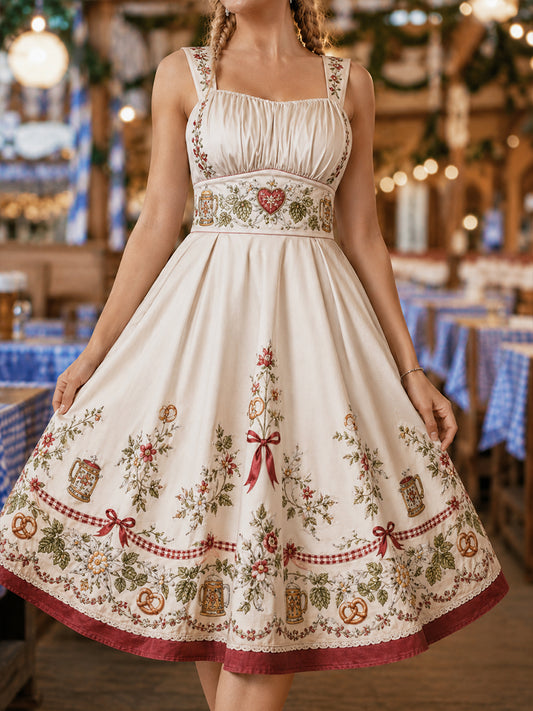 Oktoberfest-Druck-Halterkleid für Damen
