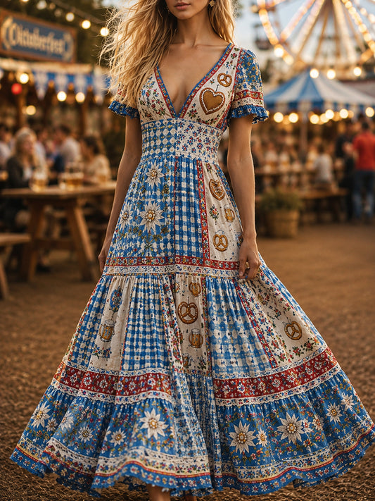 Oktoberfest-Print-Kleid für Damen