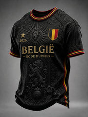 Herren-Fußball-T-Shirt aus Belgien mit kurzen Ärmeln