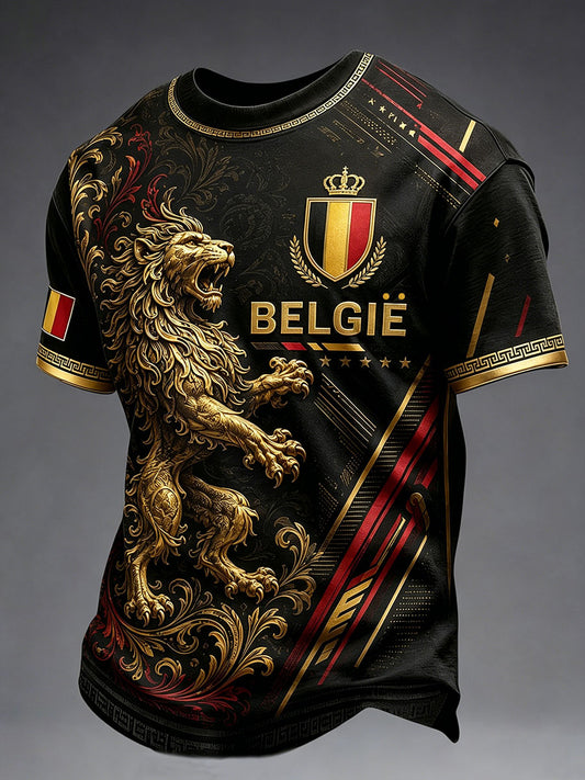 Männer Belgien Fußball kurze Ärmel T-Shirt